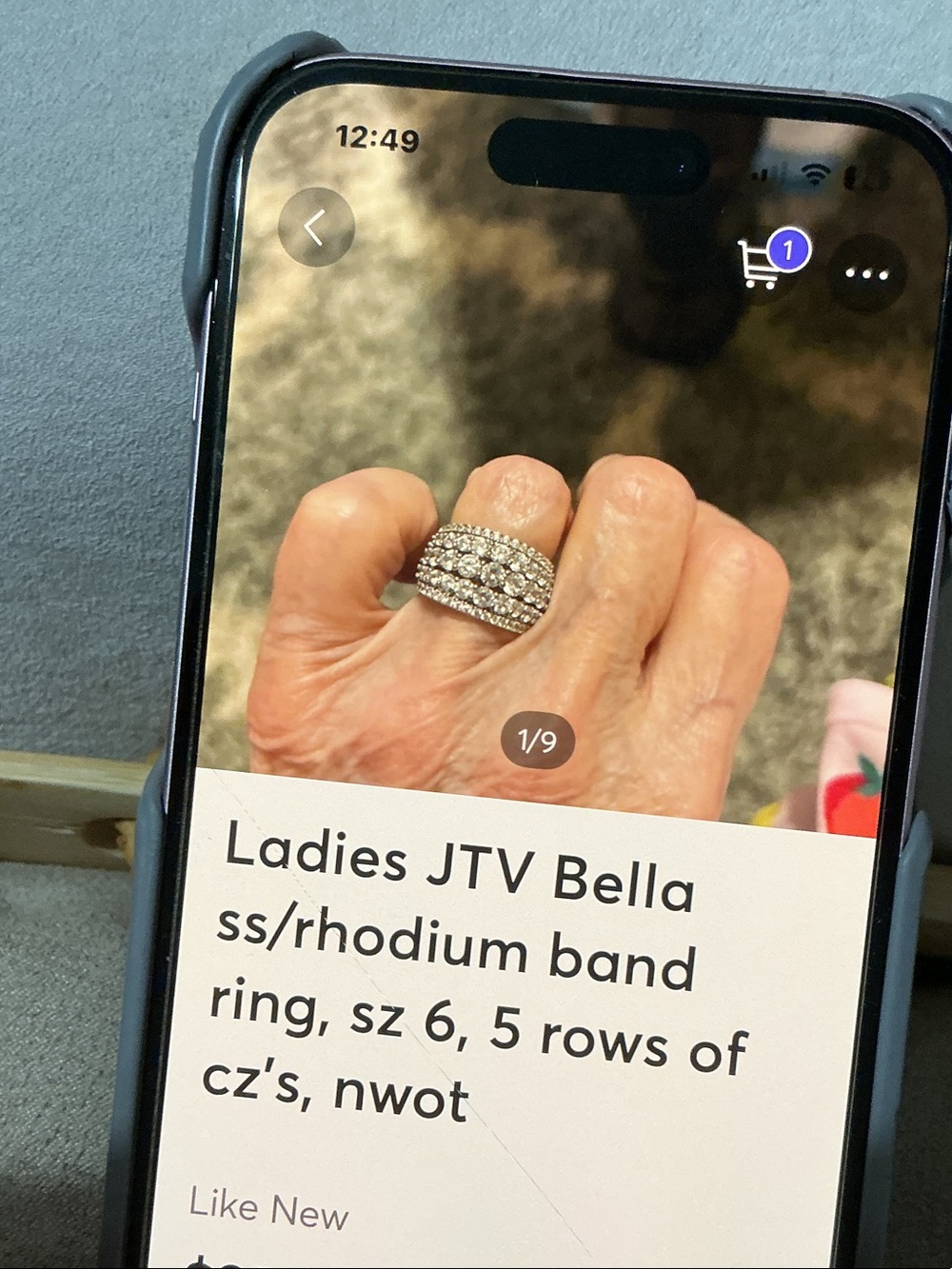 JTV Multi-Row Cz Band Ring in Silver Tone
